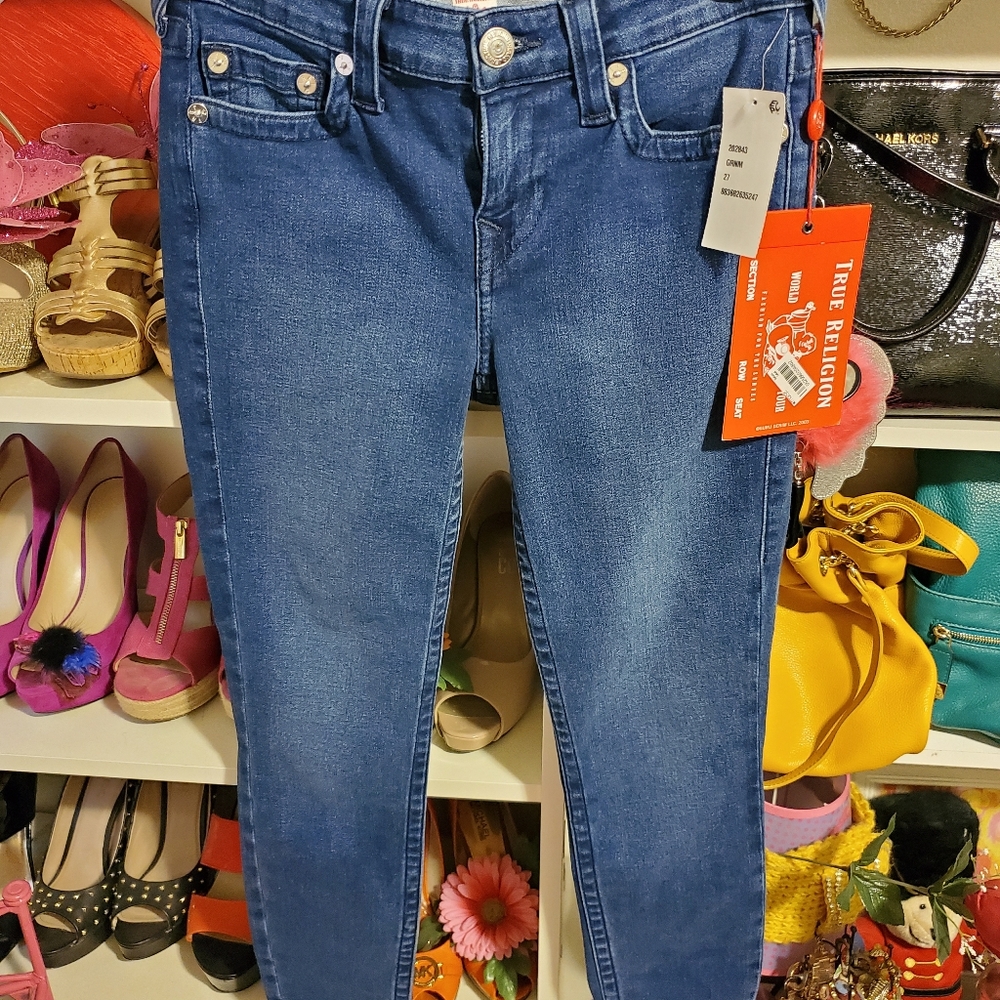 True Religion mid rise super skinny jeans